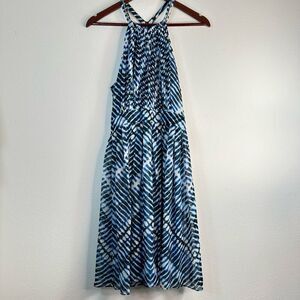 Calvin Klein Womens Abstract Mod Halter Neck Cocktail Dress 10 Feminine Glam